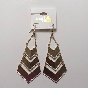 CR Gold Drop Earrings
